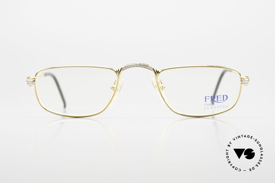 Fred Demi Lune - S Half Moon Reading Glasses, marine design (distinctive Fred) in SMALL size 49/23, Made for Men and Women