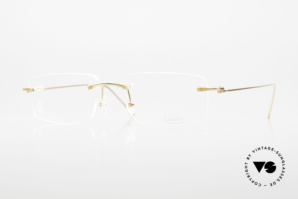 Cartier Precious Metal 18ct Solid Gold Eyeglasses, rimless real gold eyeglasses by CARTIER; pure LUXURY, Made for Men and Women