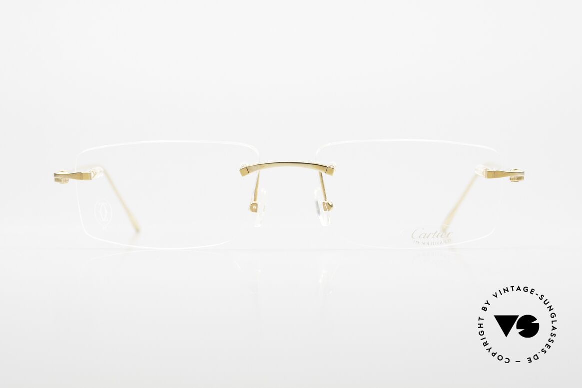 Cartier Precious Metal 18ct Solid Gold Eyeglasses, expensive model CT0070O-001 of the Collection Privée, Made for Men and Women