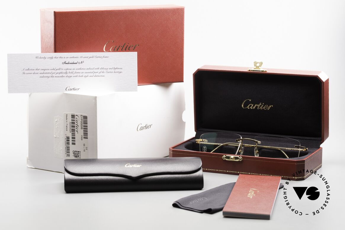 Cartier Precious Metal 18ct Solid Gold Eyeglasses, Size: large, Made for Men and Women