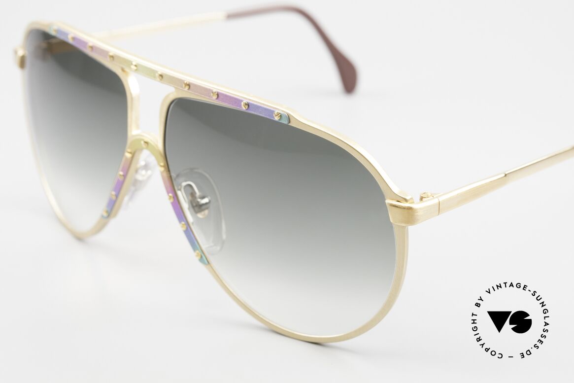 Alpina M1 Limited 80's Titanium Edition, with green-gradient sun lenses (100% UV protection), Made for Men and Women