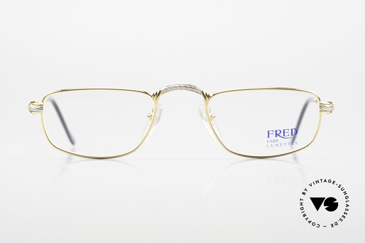 Fred Demi Lune - M Half Moon Reading Eyewear, marine design (distinctive Fred) in SMALL size 51/23, Made for Men and Women