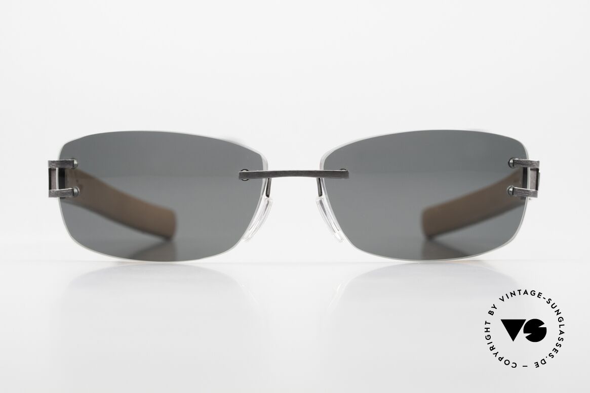 Tag Heuer L-Type 0115 Rimless Luxury Sunglasses, "L" means leather (alligator leather from Louisiana), Made for Men and Women