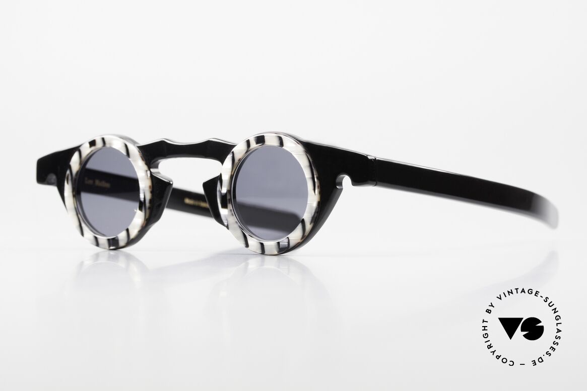Vidocq Les Halles Round Vintage Glasses 1980's, terrific frame pattern in 'snake' NACRE-BLACK, Made for Women