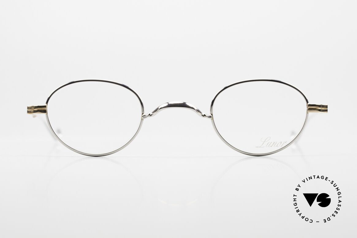 Lunor II 03 XS Unisex Frame Bicolor, rare bicolor: platinum-plated frame with golden hinges, Made for Men and Women