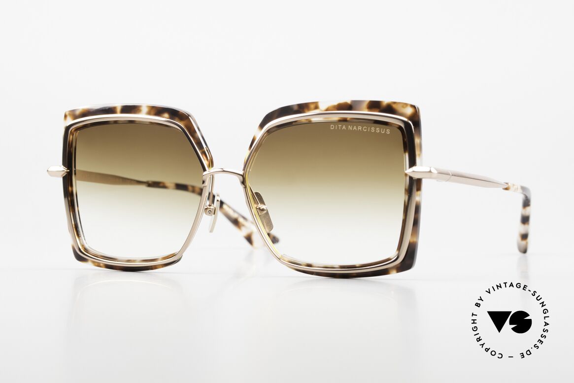 DITA Narcissus Women's Sunglasses Square, DITA Narcissus, DTS503-58-02, tortoise / rosé-gold, Made for Women