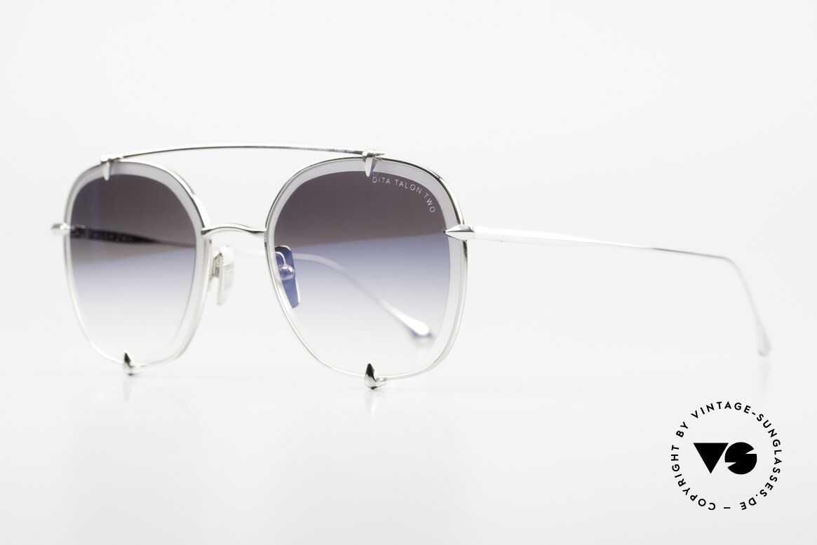 DITA Talon Two Luxury Unisex Shades, silver-mirrored gradient sun lenses (100% UV), Made for Men and Women