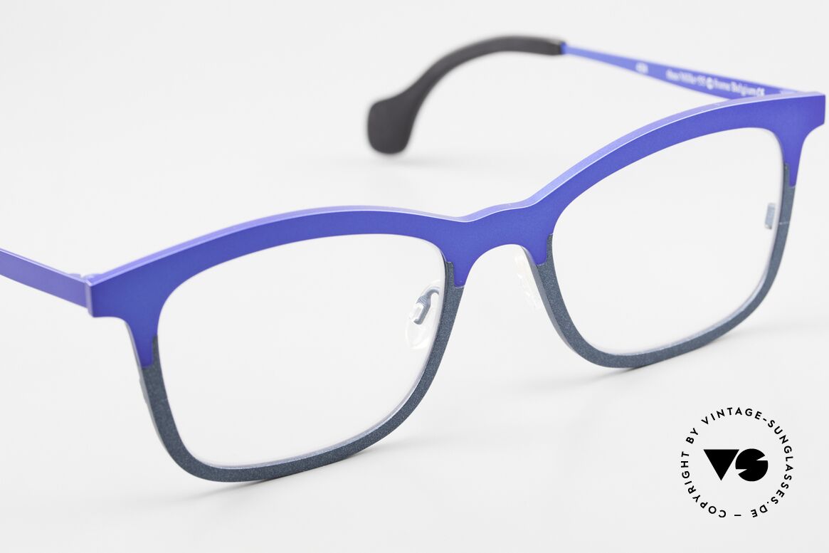 Theo Belgium Mille 55 Pure Titanium Frame Bicolor, unworn; like all our vintage Theo eyewear specs, Made for Men and Women