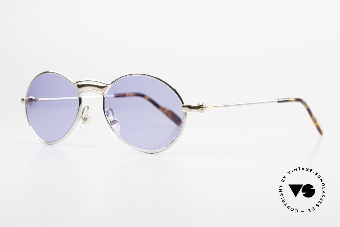 Aston Martin AM01 Limited 90s Platinum Frame, high-end men's sunglasses with solid blue sun lenses, Made for Men