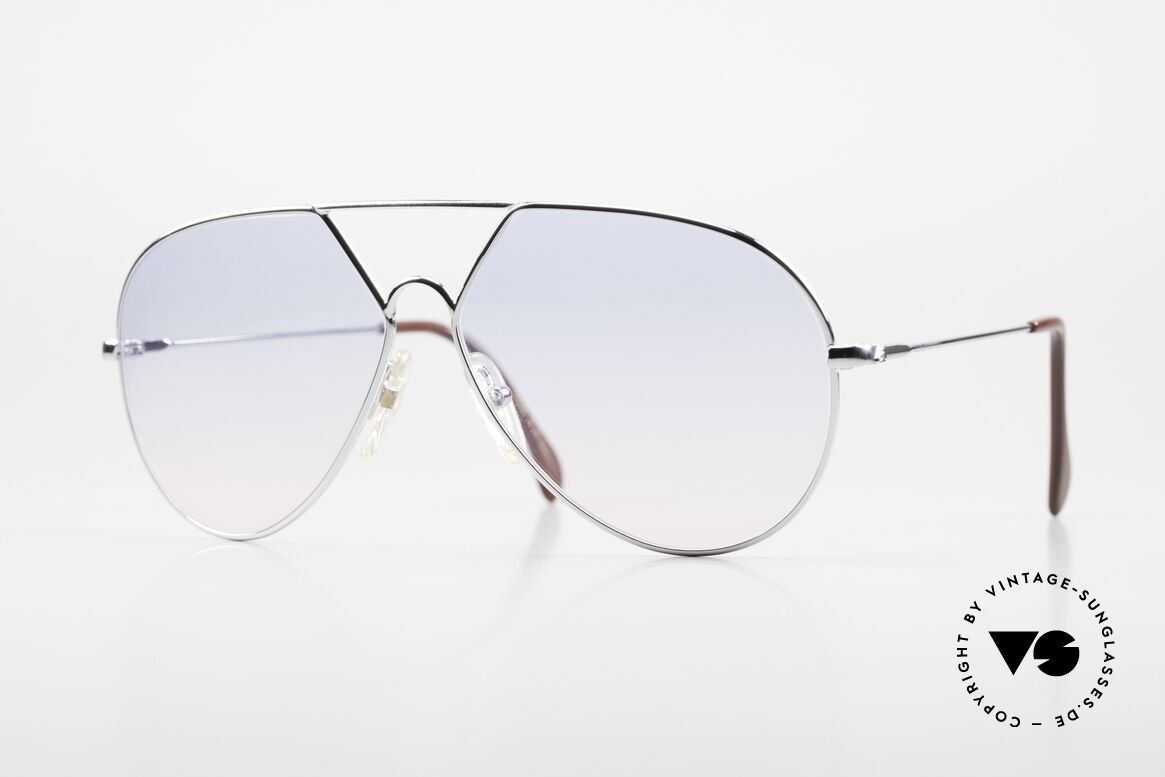 Alpina TR3 Blue To Pink Gradient Lenses, legendary Alpina 1980's designer aviator sunglasses, Made for Men