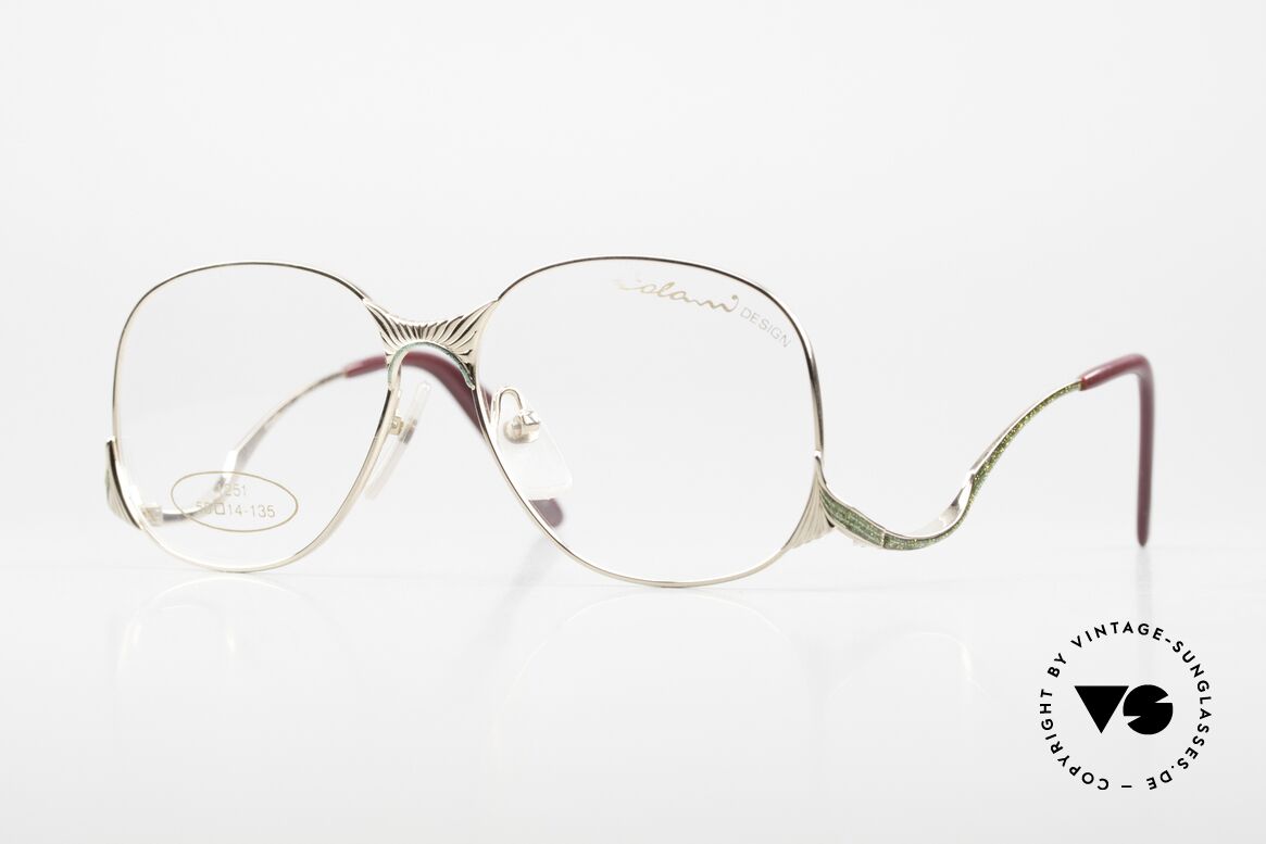 Colani 1251 Gold Green Glitter Effect, Luigi Colani eyeglasses, model 1251 from the 80's, Made for Women