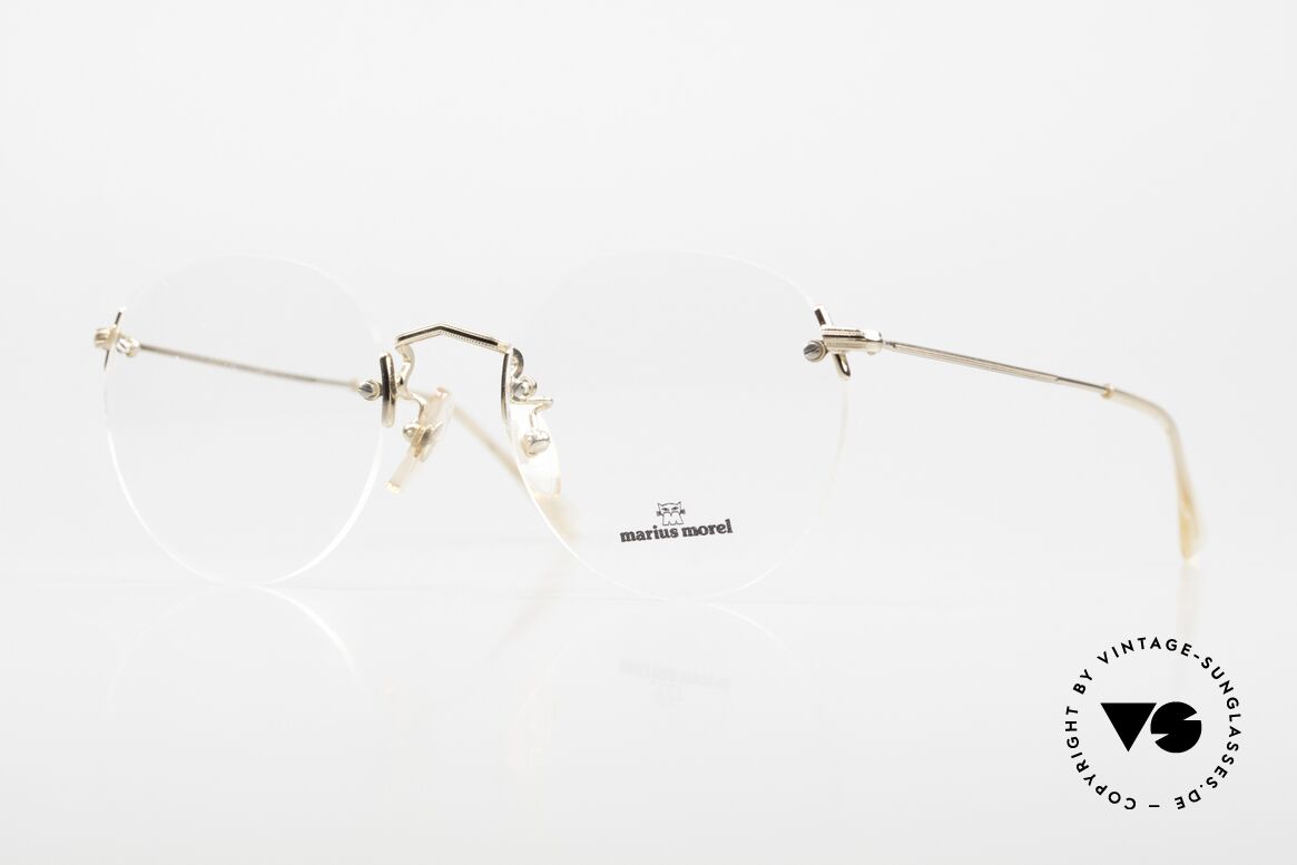 Marius Morel 8525 Rimless Vintage Eyeglasses, Marius Morel vintage designer eyeglasses of the 1990's, Made for Men and Women
