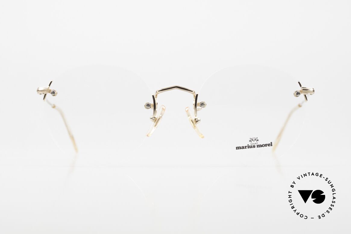 Marius Morel 8525 Rimless Vintage Eyeglasses, noble GOLD-PLATED frame; rimless and made in France, Made for Men and Women