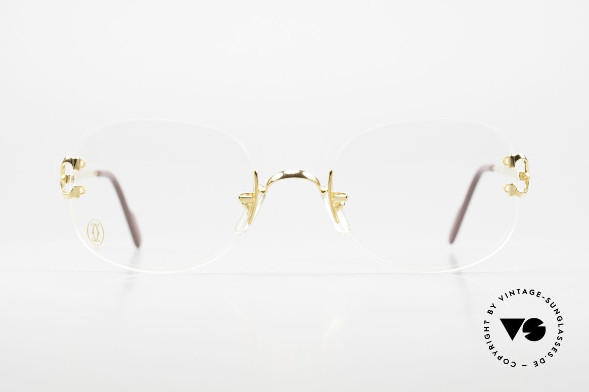 Cartier Serrano Ultra Rare Large 55mm Size, noble rimless Cartier glasses frame from the 90's, Made for Men and Women