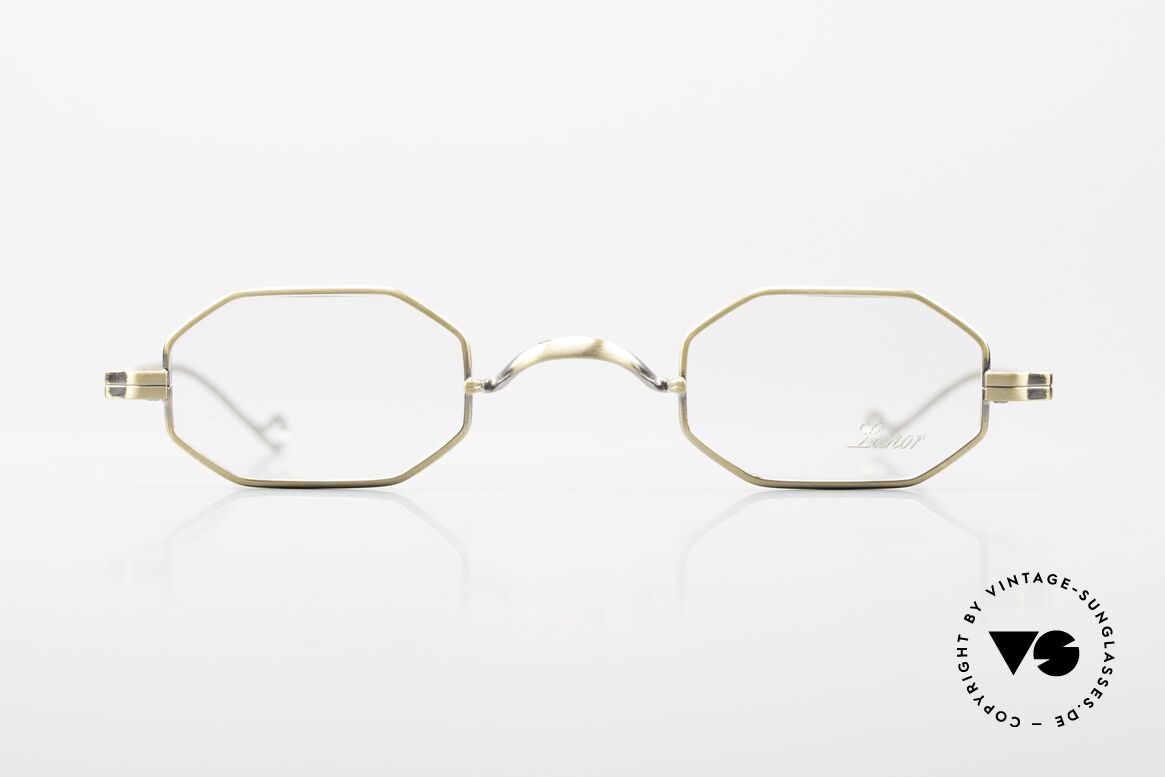 Lunor II 01 Octag Frame Antique Gold, small, octagonal vintage glasses of the Lunor II Series, Made for Men and Women