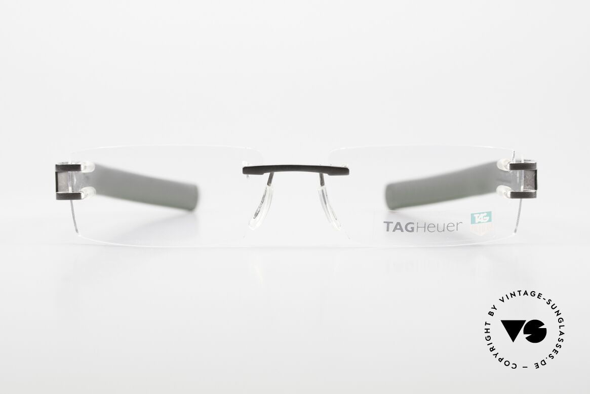 Tag Heuer L-Type 0112 Rimless Frame Leather Temples, Tag Heuer L-Type glasses, model 0112 in size 55-18, Made for Men