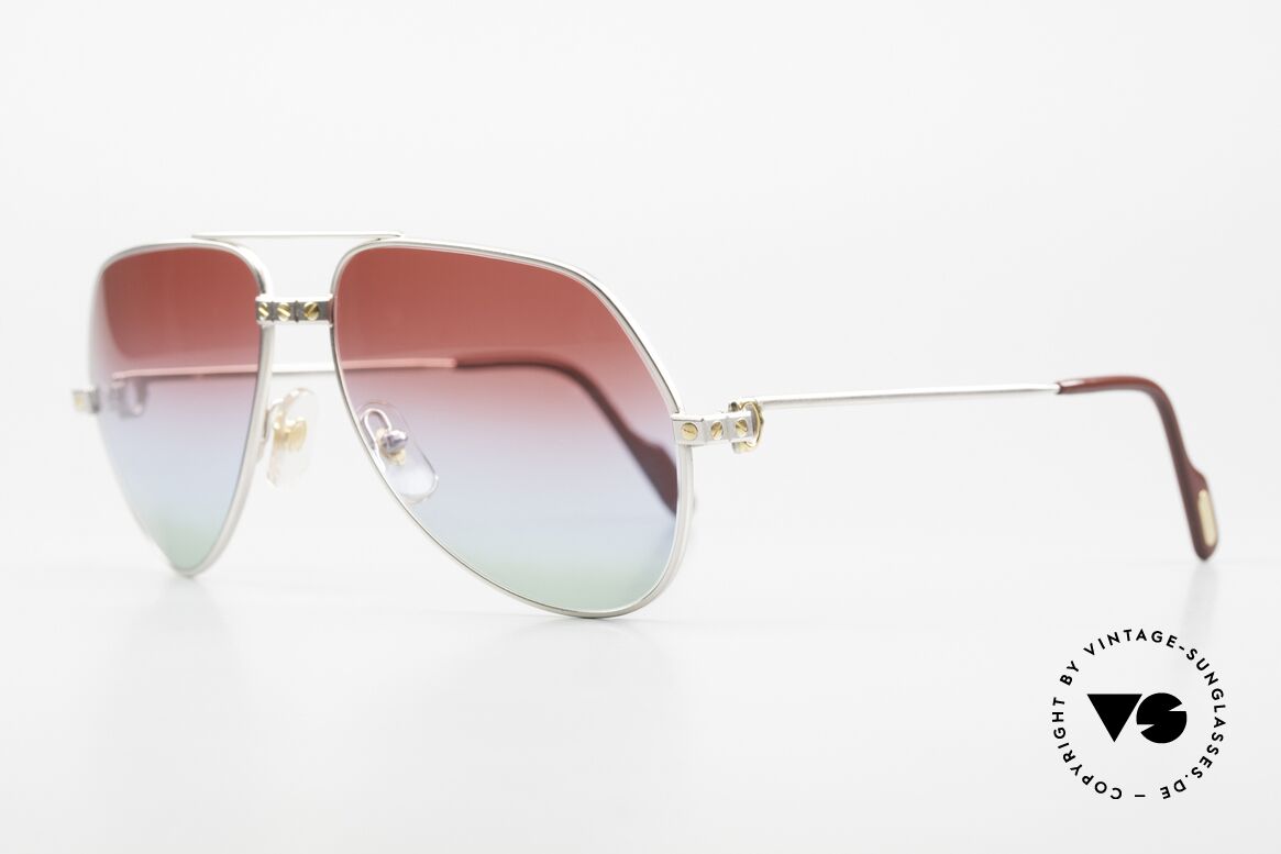 Cartier Vendome Santos - M Palladium Finish Polar Lights, Santos Decor (with 3 screws): MEDIUM size 59-14, 135, Made for Men and Women