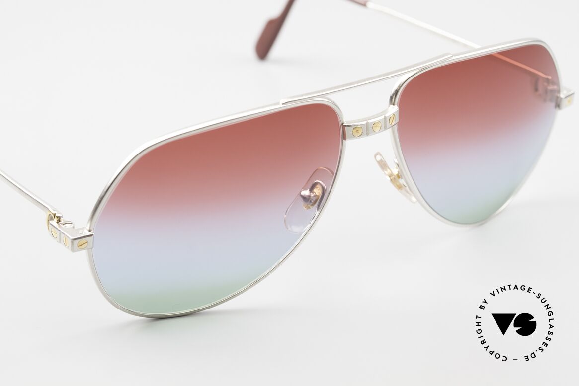 Cartier Vendome Santos - M Palladium Finish Polar Lights, CUSTOMIZED LENSES: you won't find them elsewhere!, Made for Men and Women