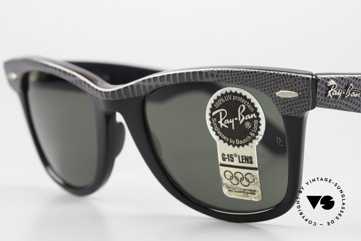 Ray Ban Wayfarer I Limited Leather Sunglasses, Bausch&Lomb mineral lenses (100% UV protection), Made for Men and Women
