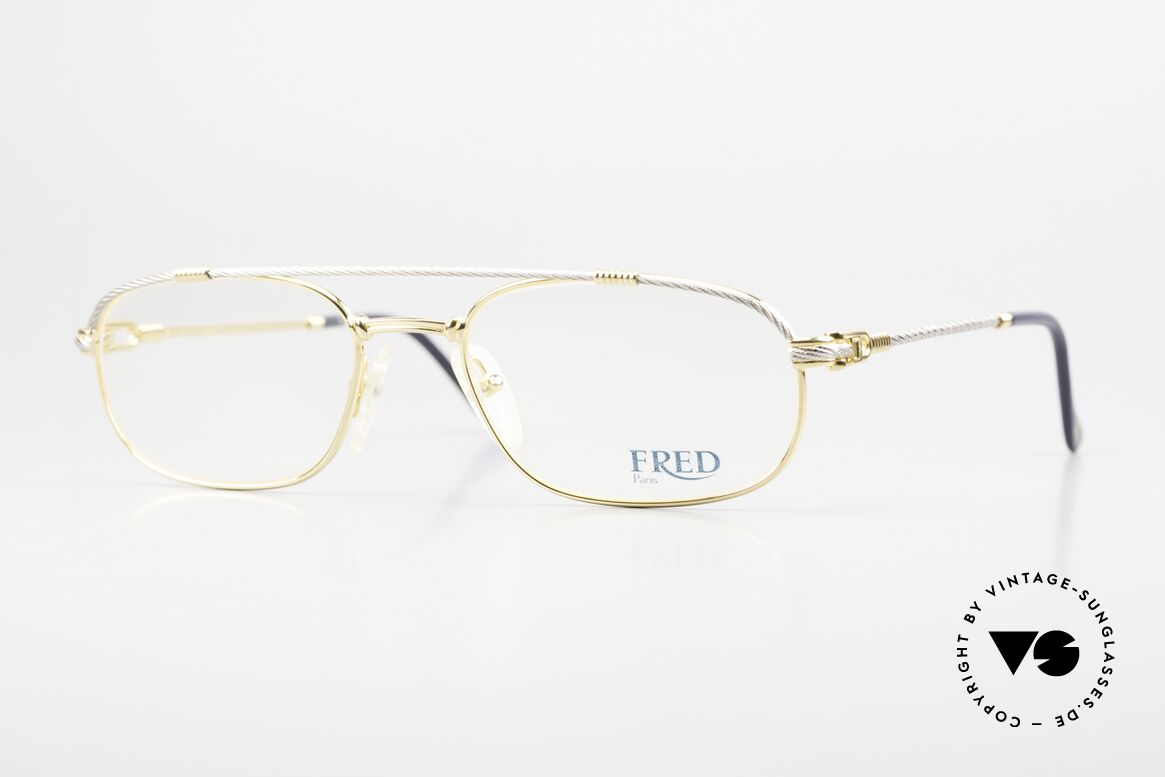 Fred Fregate - L Luxury Sailing Glasses Large, rare vintage eyeglasses by Fred, Paris from the 1980s, Made for Men