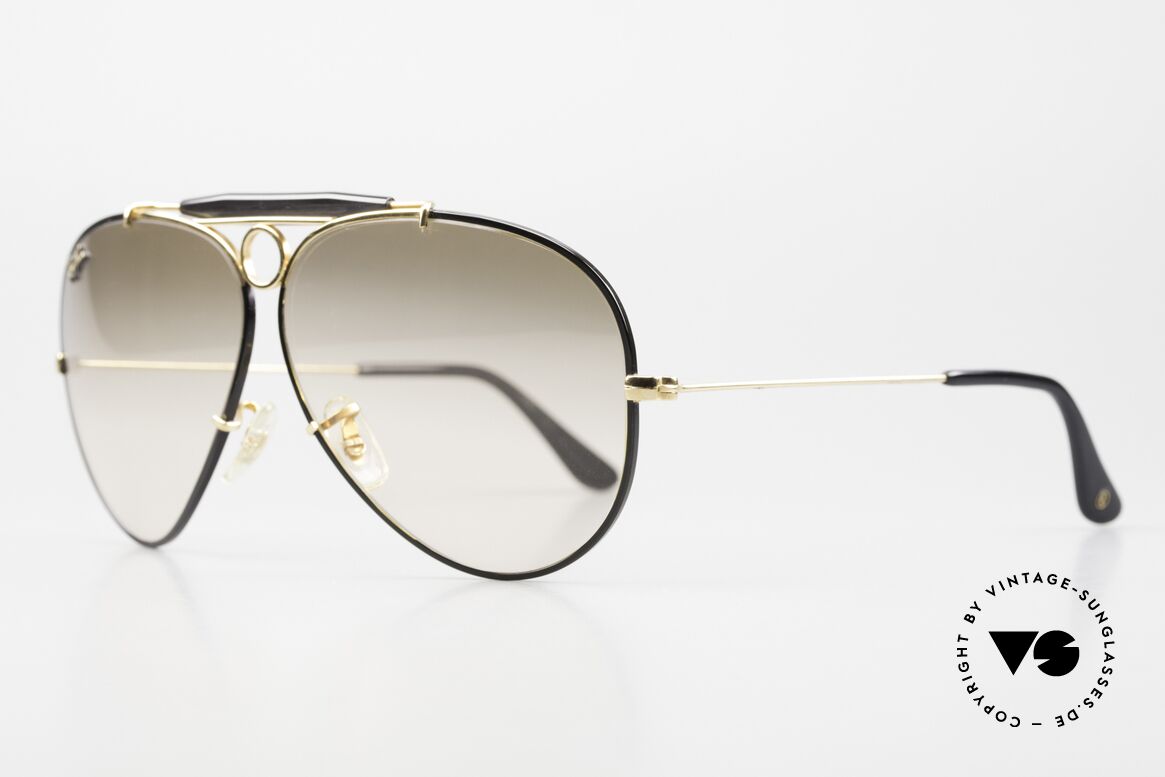 Ray Ban Shooter Precious Metals 24kt GP, black frame with 24kt GOLD-PLATED components, Made for Men