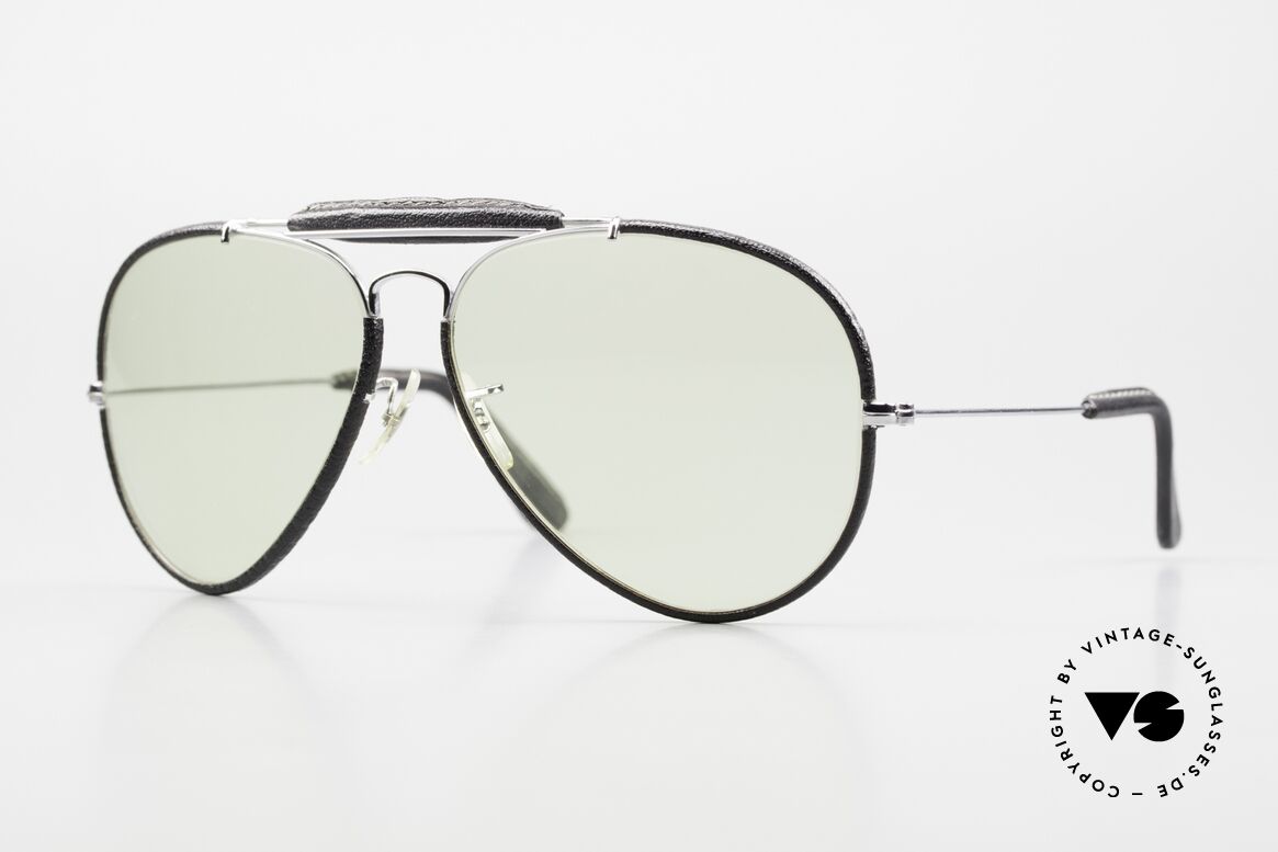 Ray Ban Outdoors II Leathers Changeable B&L Sun Lenses, classic Ray-Ban Outdoorsman sunglasses, large size 62°14, Made for Men