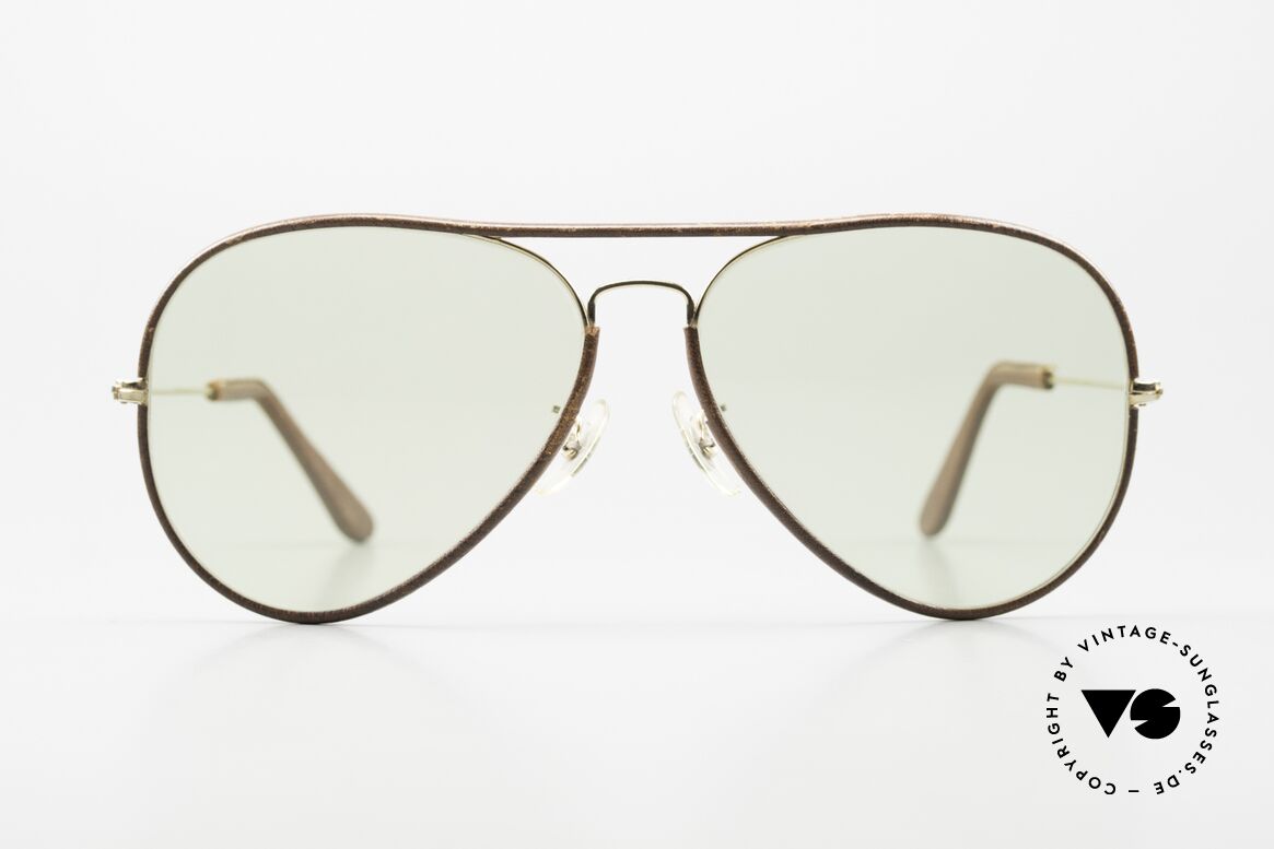 Ray Ban Large Metal II Green Changeable Lenses B&L, Special Leather Edition (very hard to find); made in USA, Made for Men