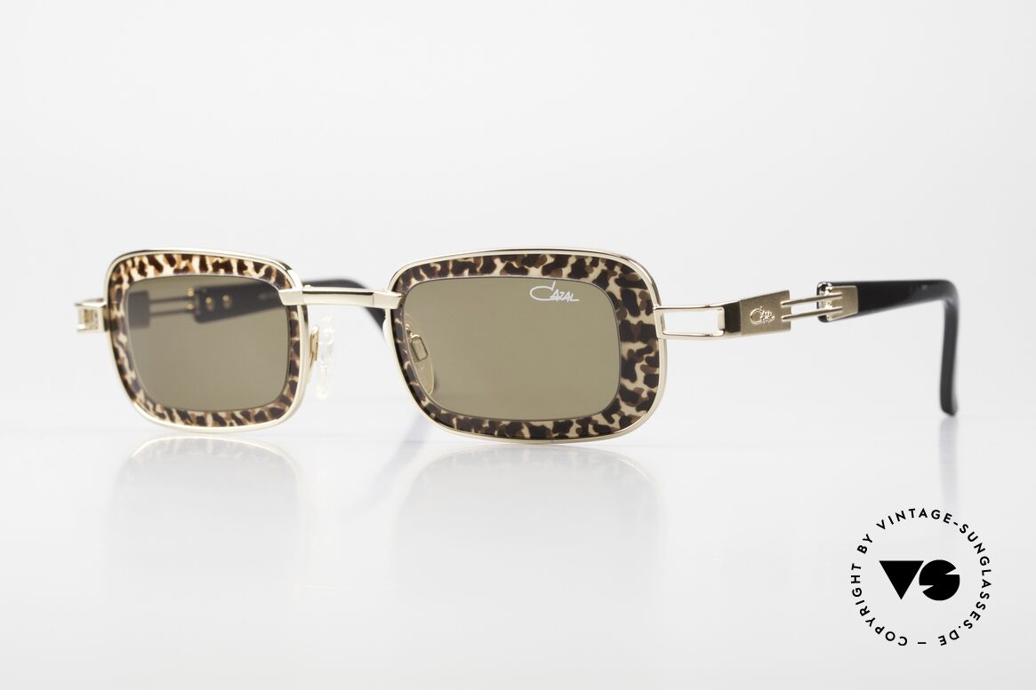 Cazal 913 Square Leopard Sunglasses, square 90's designer sunglasses for women by CAZAL, Made for Women