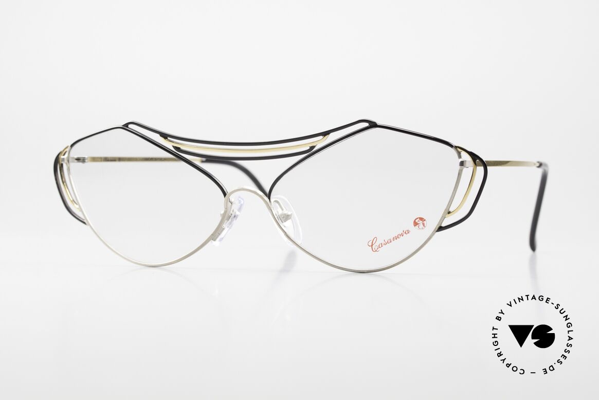 Casanova LC9 Fancy 80's Art Eyeglasses, glamorous CASANOVA eyeglasses from around 1989, Made for Women