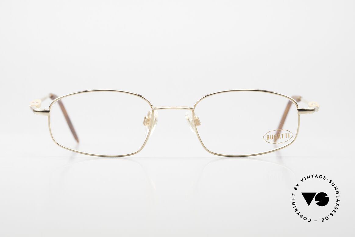 Bugatti 12900 90's Titan Frame Gold-Plated, very elegant vintage designer eyeglass-frame by Bugatti, Made for Men