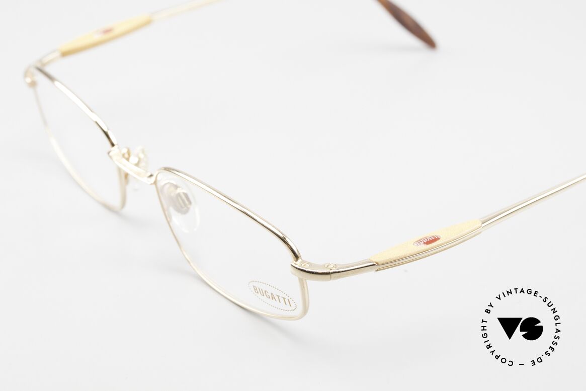Bugatti 12900 90's Titan Frame Gold-Plated, gold-plated and with wood appliqué; noble men's frame, Made for Men
