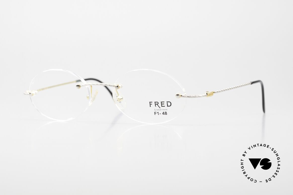 Fred F10 L01 Rimless Luxury Eyeglasses, rimless vintage Fred glasses F10 L01: size 48/19, 130, Made for Men and Women