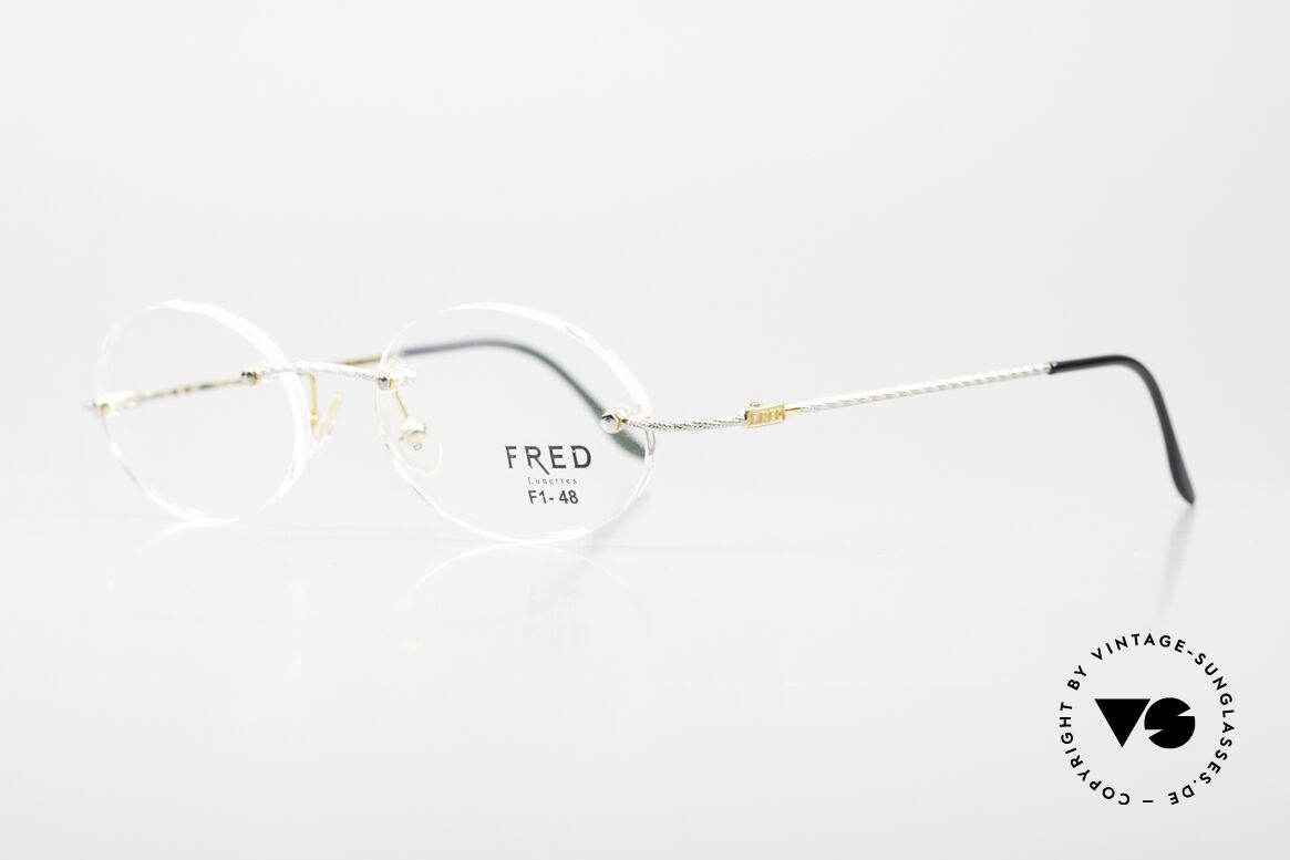 Fred F10 L01 Rimless Luxury Eyeglasses, comfortable luxury frame: precious GOLD-PLATED, Made for Men and Women