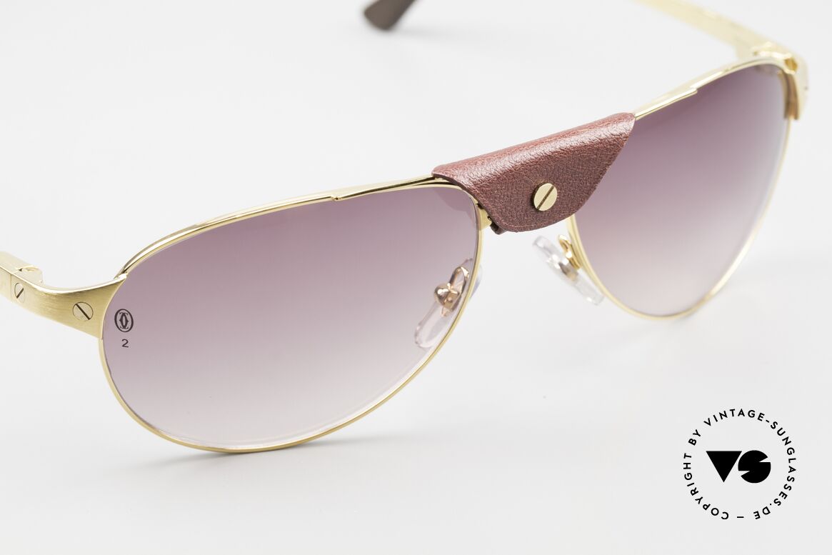 Cartier Santos Dumont Gold Bordeaux-Gradient, bordeaux-gradient sun lenses (100% UV protection), Made for Men