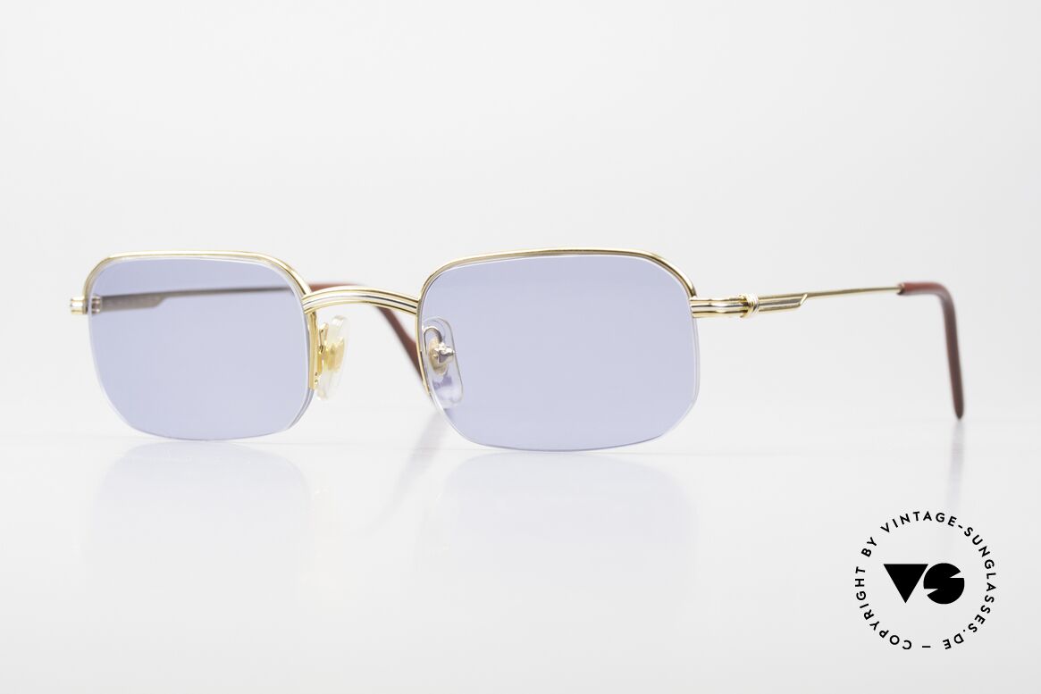 Cartier Broadway Semi Rimless Sunglasses 90's, square CARTIER vintage sunglasses; size 49/22, 135, Made for Men