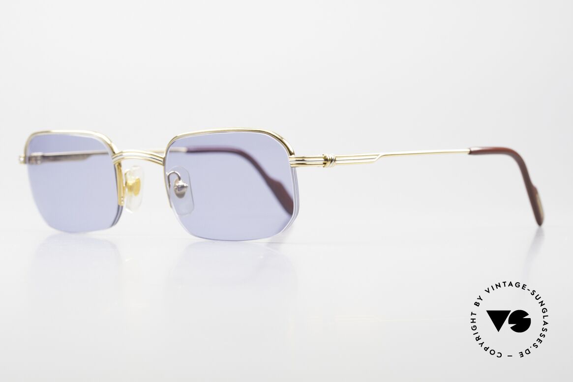 Cartier Broadway Semi Rimless Sunglasses 90's, costly luxury sunglasses (22ct GOLD-PLATED frame), Made for Men