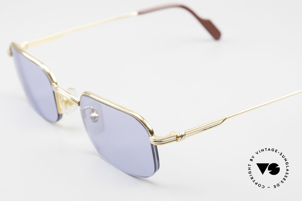 Cartier Broadway Semi Rimless Sunglasses 90's, 2nd hand model in mint condition + box by CARTIER, Made for Men