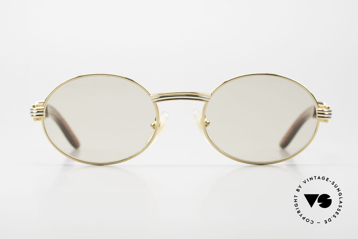 Cartier Giverny Rare Oval Wood Sunglasses, precious oval CARTIER vintage sunglasses from 1990, Made for Men and Women