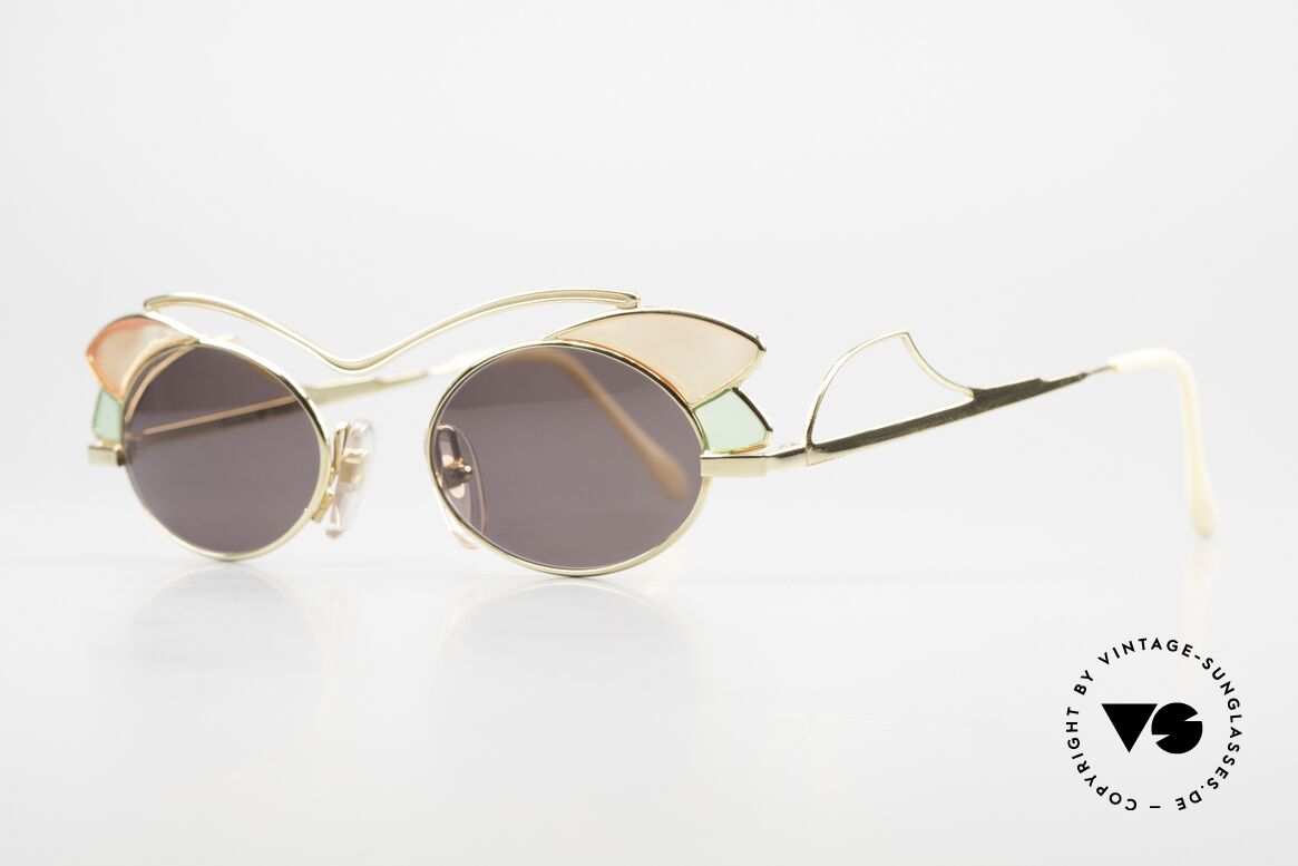 Casanova LC1 Vintage Ladies Sunglasses, 24kt GOLD-PLATED frame with famous MURANO glass, Made for Women