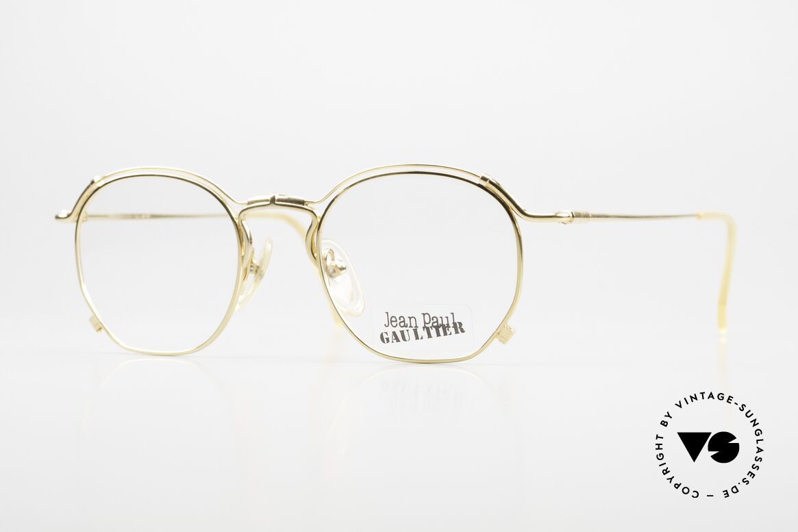 Jean Paul Gaultier 55-2171 Gold Plated Designer Frame, noble Jean Paul Gaultier 90's designer eyeglasses, Made for Men and Women