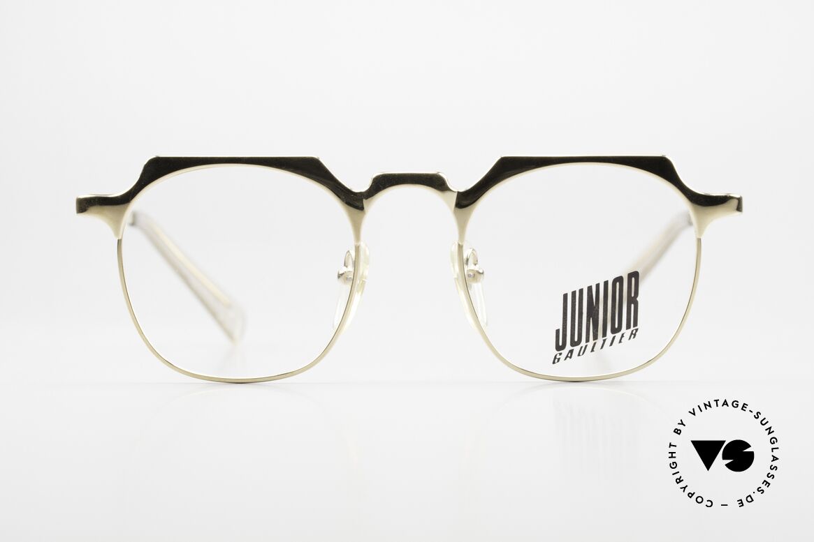 Jean Paul Gaultier 57-0171 Square Panto Gold-Plated, one of the top models of the Junior Gaultier Series, Made for Men