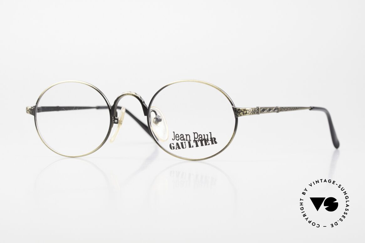 Jean Paul Gaultier 55-9672 Oval 1990's JPG Eyeglasses, oval Jean Paul GAULTIER designer eyeglasses, Made for Men and Women