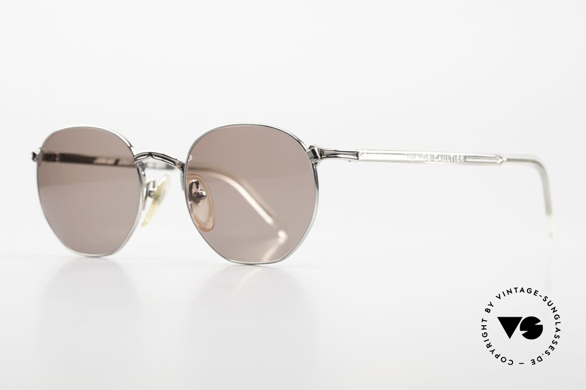 Jean Paul Gaultier 58-2271 Round Panto Sunglasses, timeless shape with small details = typical J.P.G., Made for Men and Women