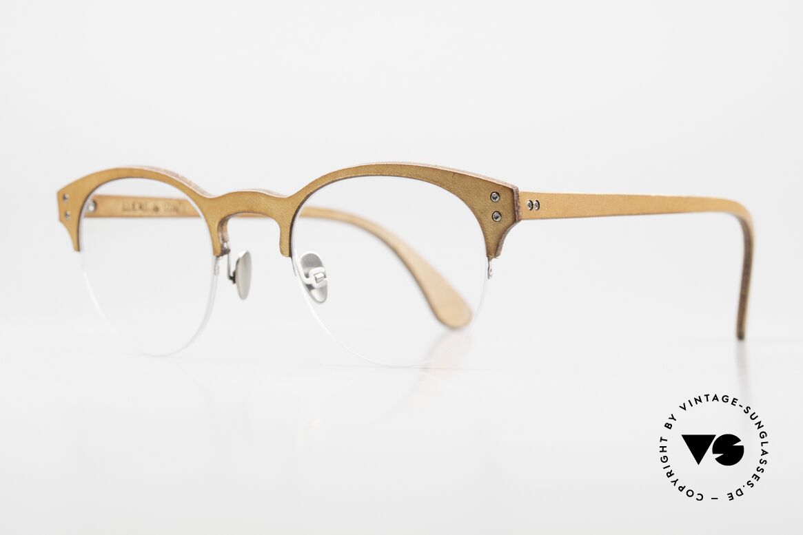 Lucas de Stael Minotaure Thin 11 Leather Covered Nylor Frame, luxury model with leather cover (connoisseur glasses), Made for Men and Women