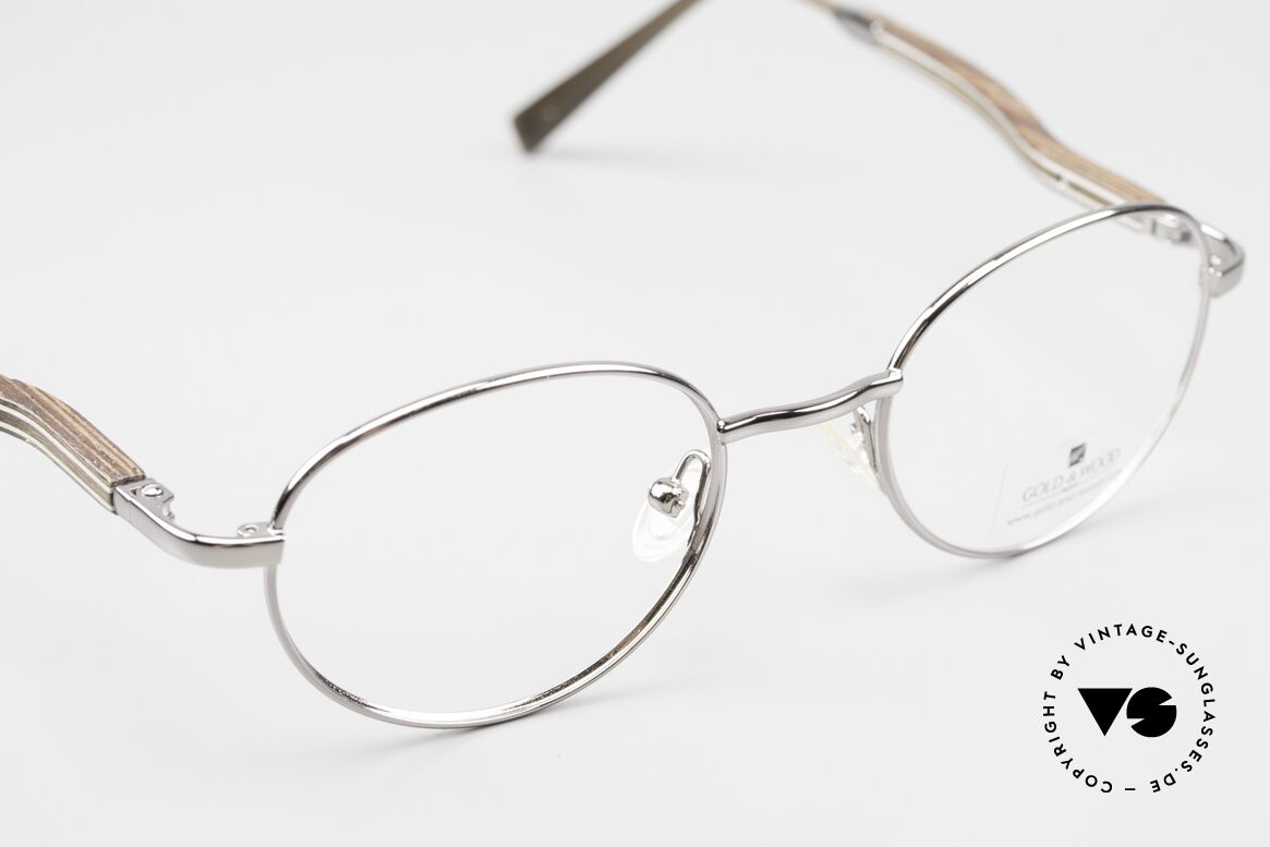 Gold & Wood 409 Luxury Wooden Specs Round, unworn rarity (for all lovers of quality), unique, Made for Men and Women