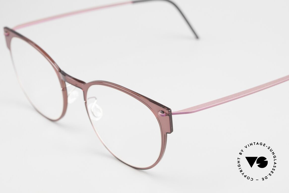 Lindberg 6559 NOW Vintage Designer Eyewear, wafer-thin semi-transparent front = pure lightness!, Made for Women