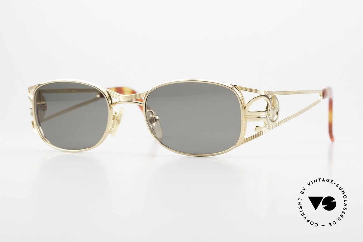 Jean Paul Gaultier 58-5101 Gold-Plated Made In Japan, noble Jean Paul Gaultier 90's designer sunglasses, Made for Men and Women