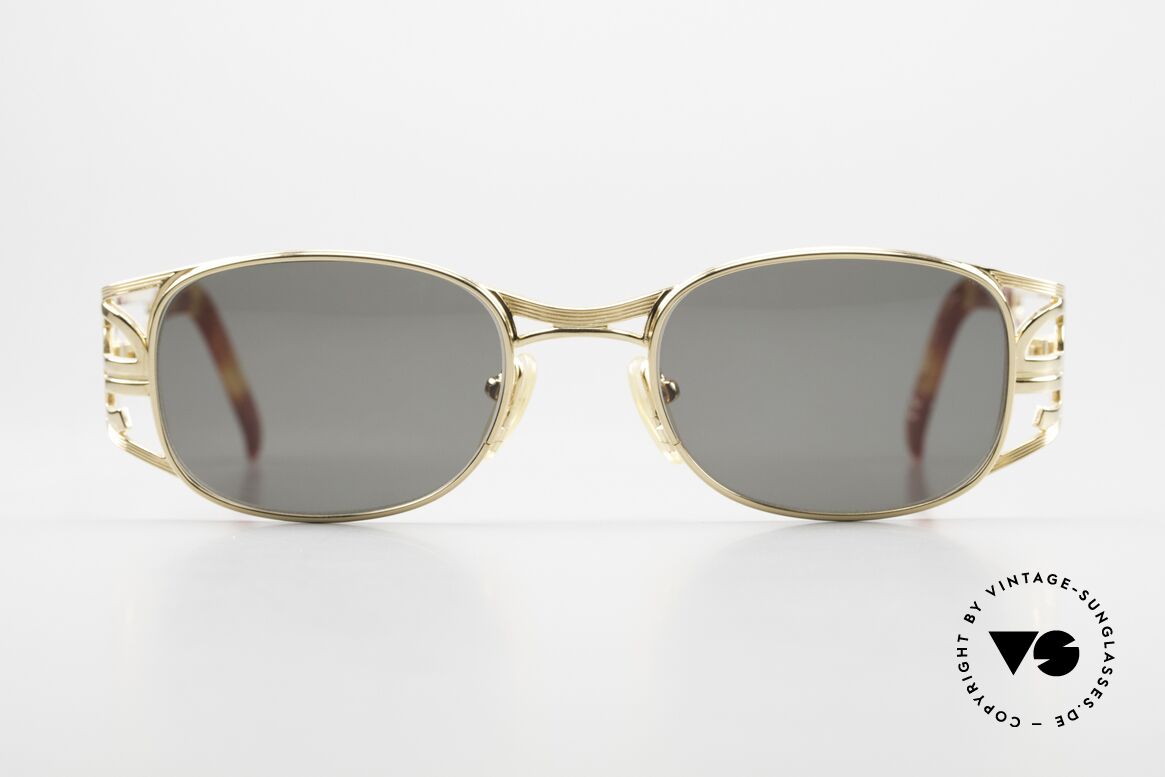 Jean Paul Gaultier 58-5101 Gold-Plated Made In Japan, interesting vintage frame with many fancy details, Made for Men and Women