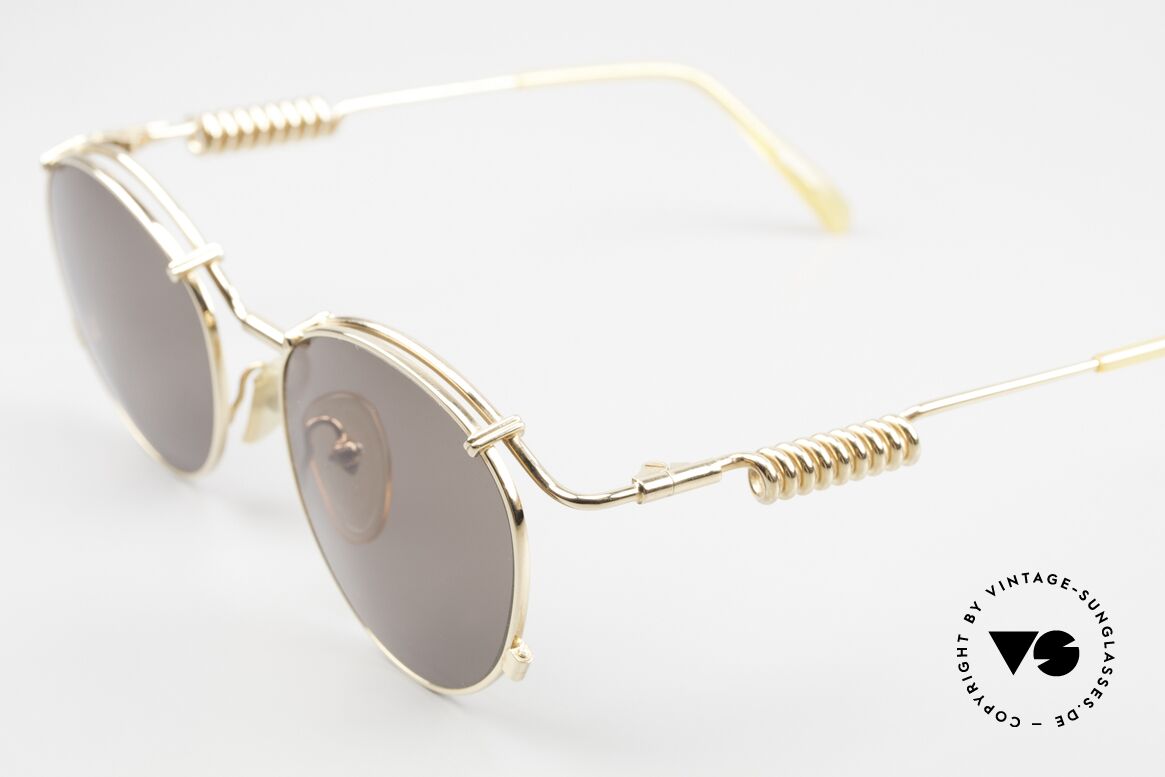 Jean Paul Gaultier 56-9174 Industrial 90's Sunglasses, precious 22ct gold-plated frame, made in Japan, Made for Men and Women