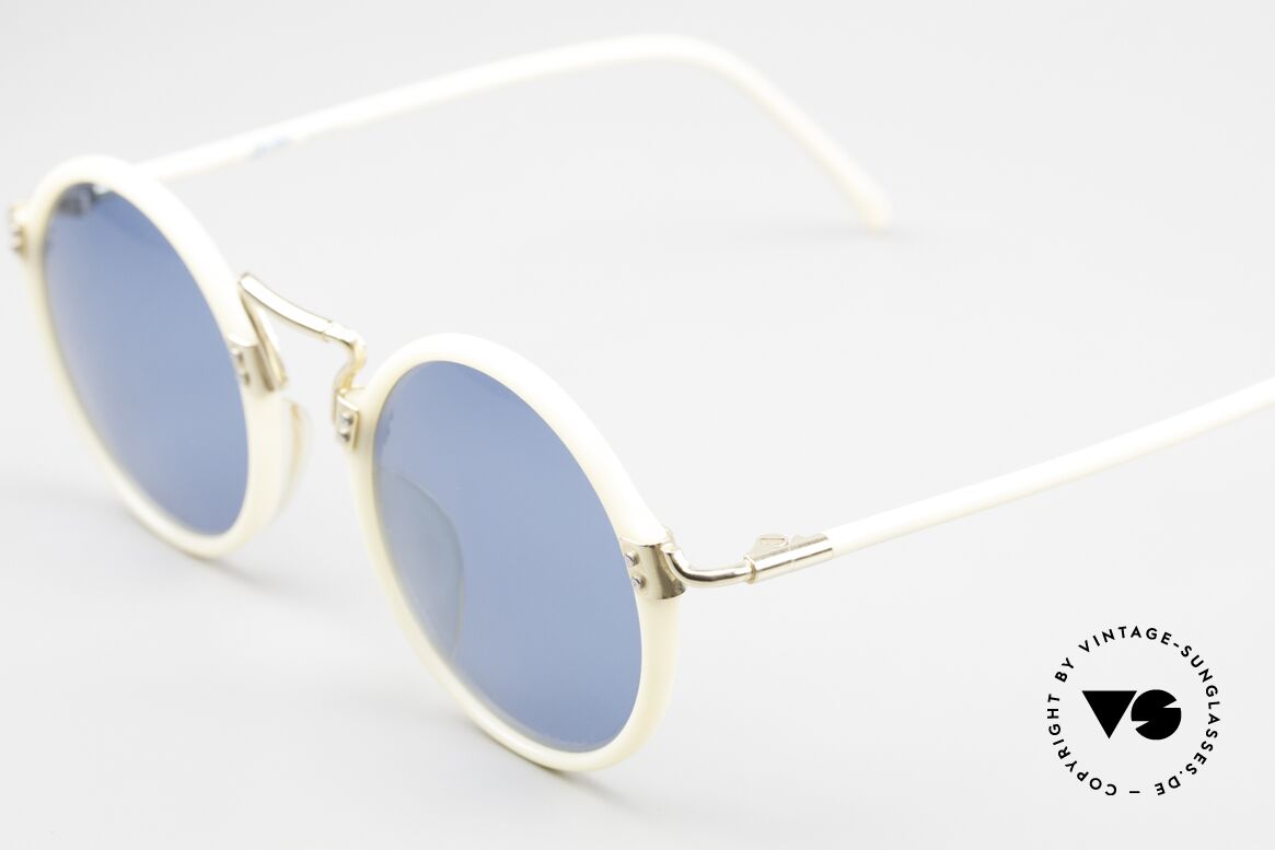 Jean Paul Gaultier 56-9271 Rare Round Designer Shades, rare Gaultier color code 1: cream beige / gold plated, Made for Men and Women
